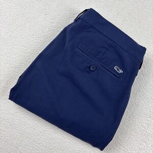 VINEYARD VINES Performance Chino Pants Mens 35/32 Navy Blue Stretch Nylon Golf